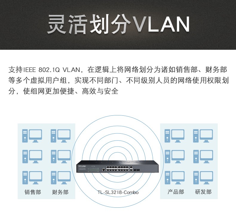 TP-LINK 16口百兆二層網(wǎng)管核心交換機(jī)