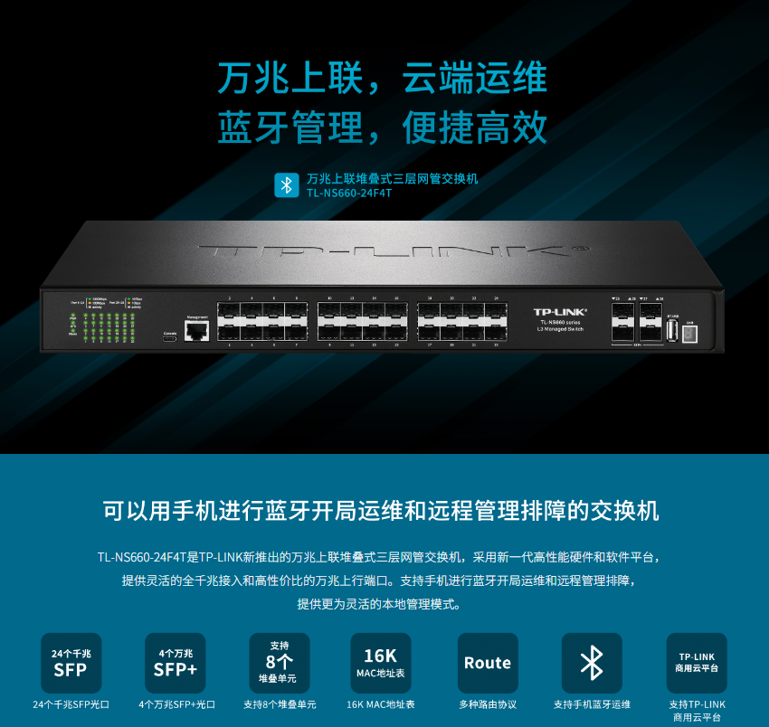 TP-LINK TL-NS660-24F4T 萬兆上聯(lián)三層網(wǎng)管交換機(jī)