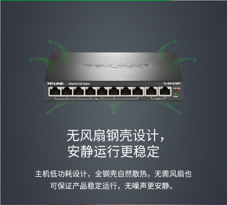 TP-LINK 10口全千兆以太網(wǎng)PoE交換機